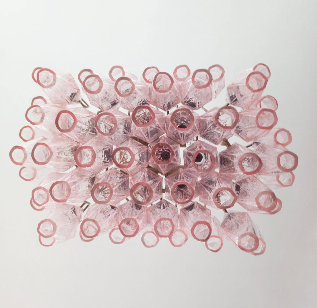 Poliedri Murano Pink Chandelier