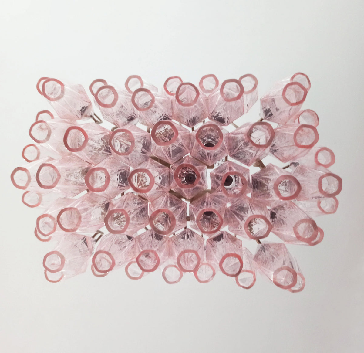 Poliedri Murano Pink Chandelier