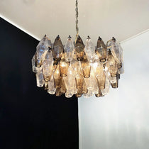 Poliedri Murano Transparent Smoked Chandelier