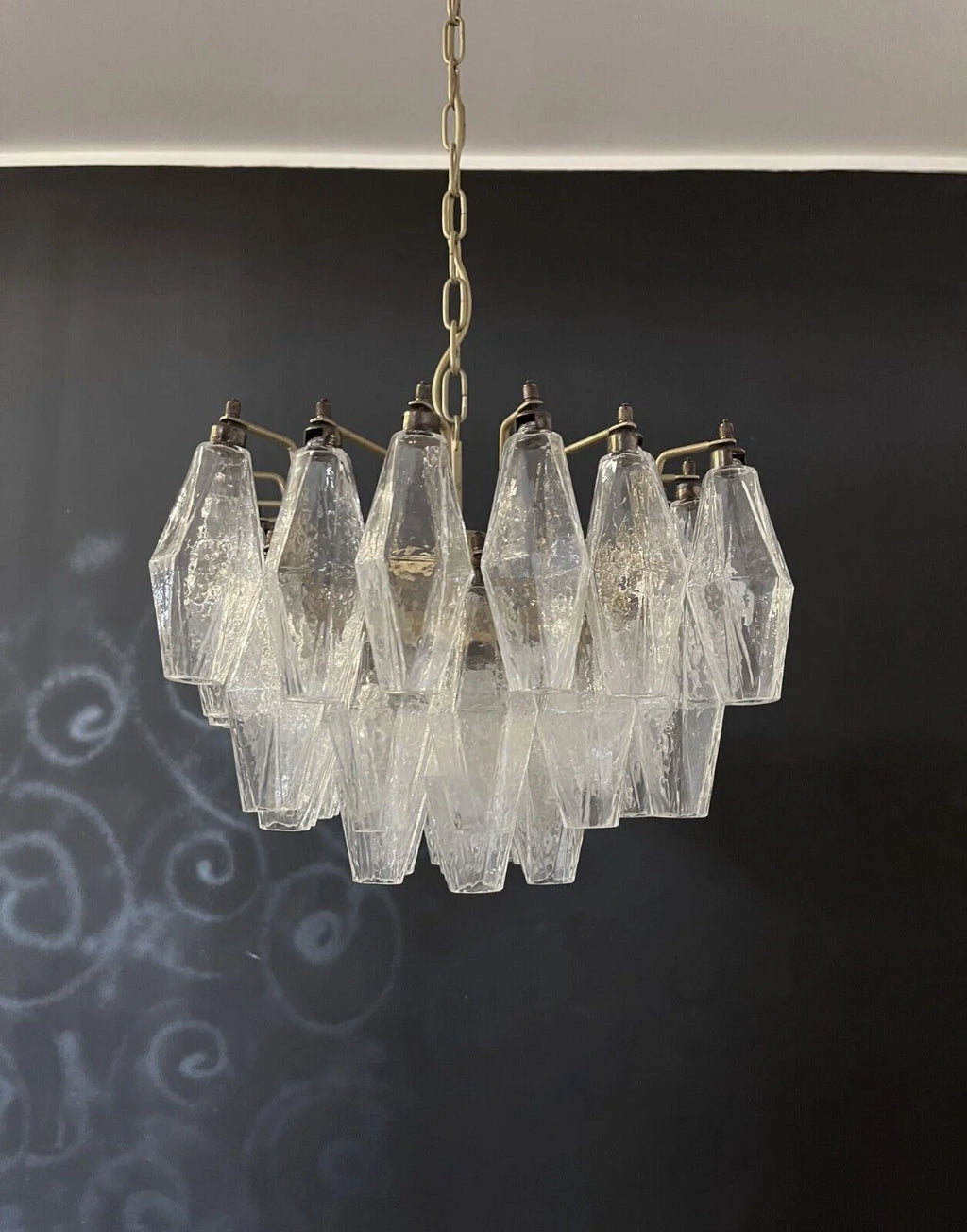 Poliedri Murano Trasparent Chandelier