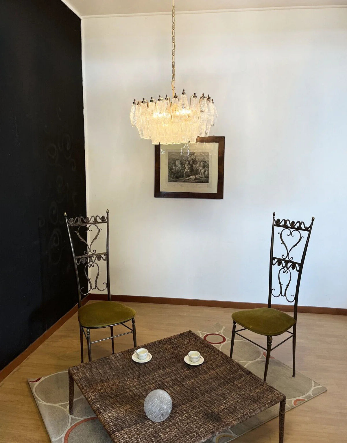 Poliedri Murano Trasparent Chandelier