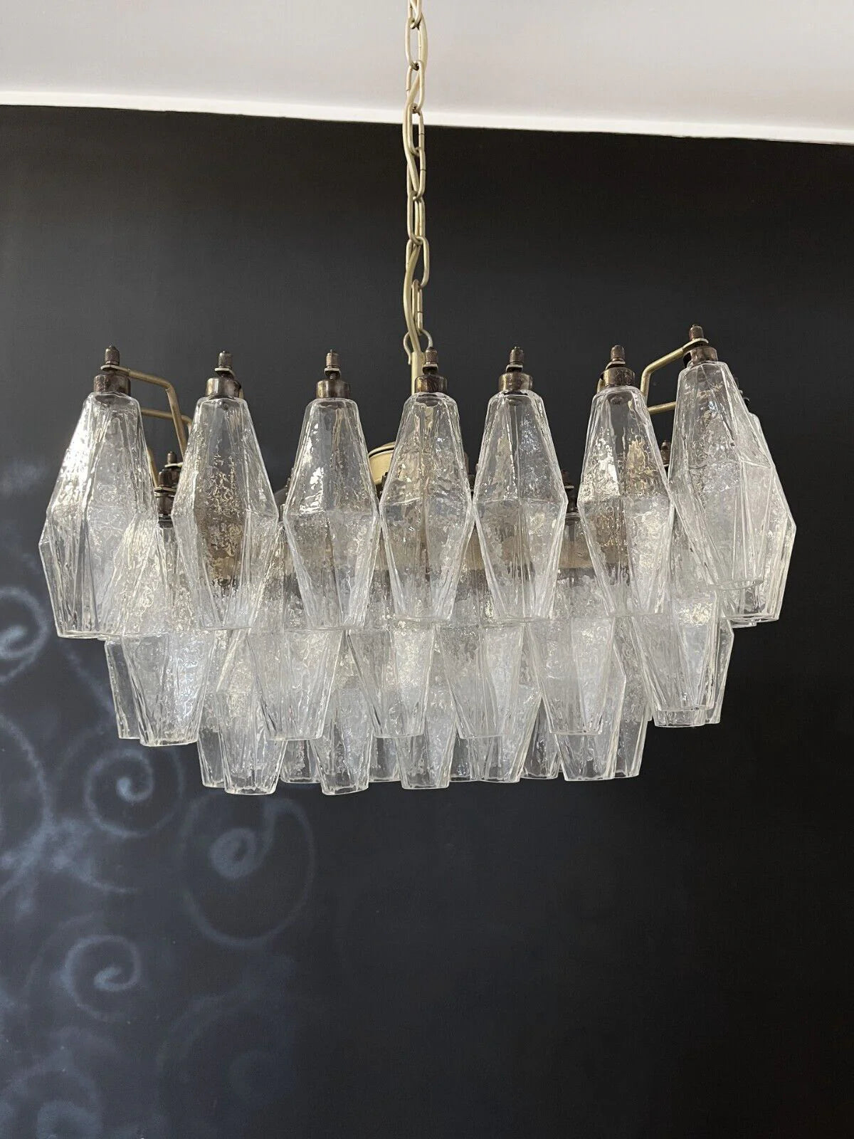 Poliedri Murano Trasparent Chandelier