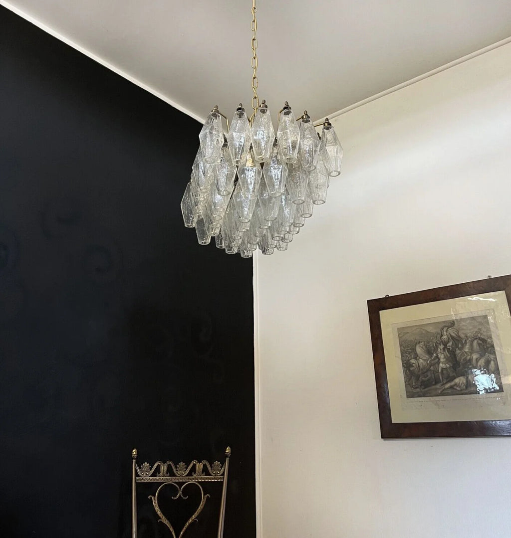 Poliedri Murano Trasparent Chandelier