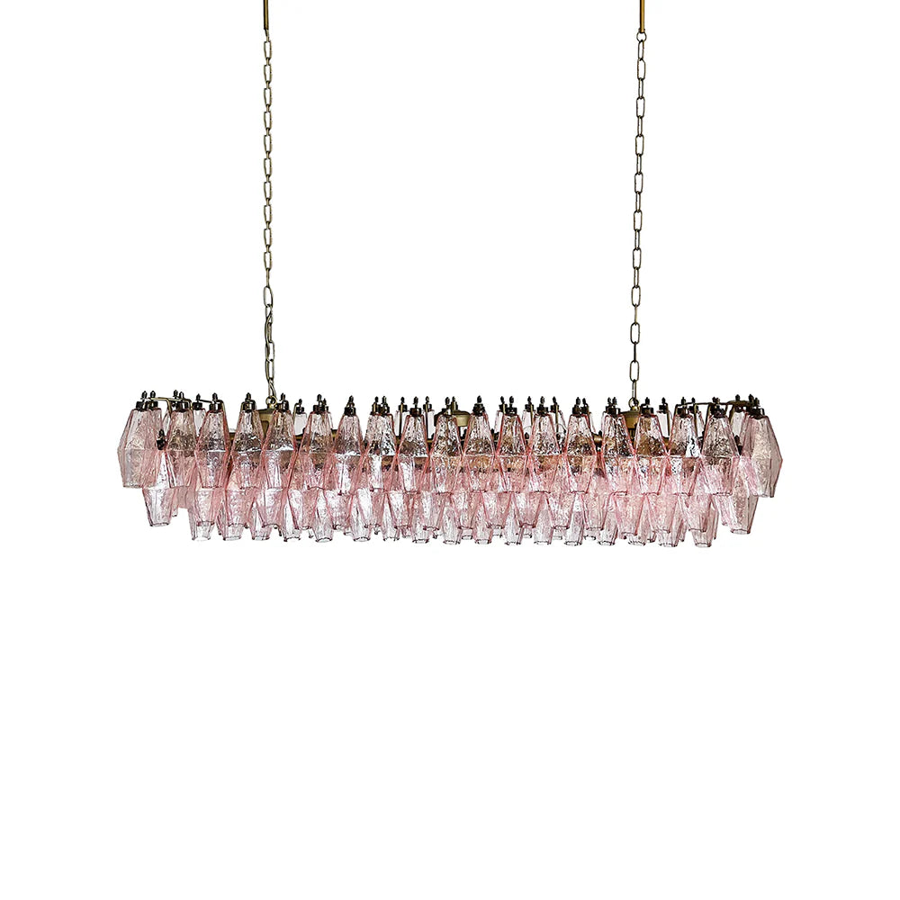 Elegant Pink Murano Poliedri Chandelier Main image