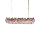 Elegant Pink Murano Poliedri Chandelier
