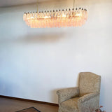Elegant Pink Murano Poliedri Chandelier