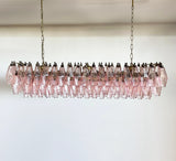 Elegant Pink Murano Poliedri Chandelier
