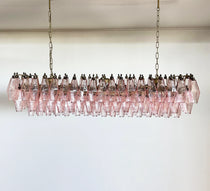 Elegant Pink Murano Poliedri Chandelier