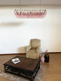 Elegant Pink Murano Poliedri Chandelier
