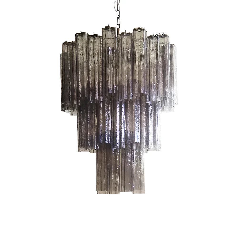 Elegant Smoke Murano Glass Tube Chandelier Main image