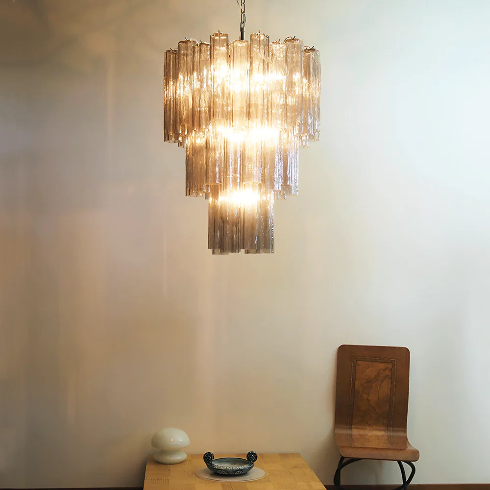 Elegant Smoke Murano Glass Tube Chandelier Secondary image