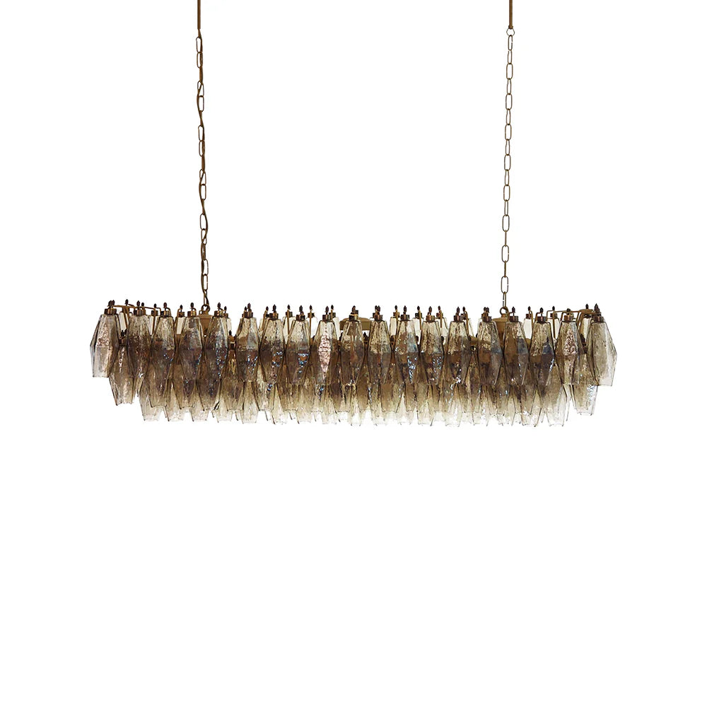 Elegant Smoked Murano Poliedri Chandelier Main image