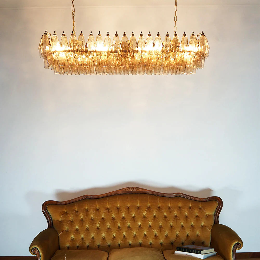 Elegant Smoked Murano Poliedri Chandelier Secondary image