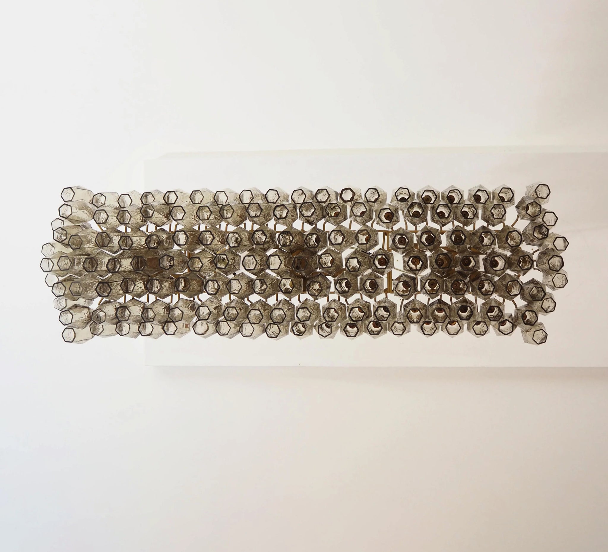 Elegant Smoked Murano Poliedri Chandelier