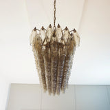 Elegant Smoked Murano Poliedri Chandelier
