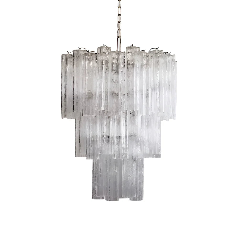 Elegant Transparent Murano Glass Tube Chandelier Main image