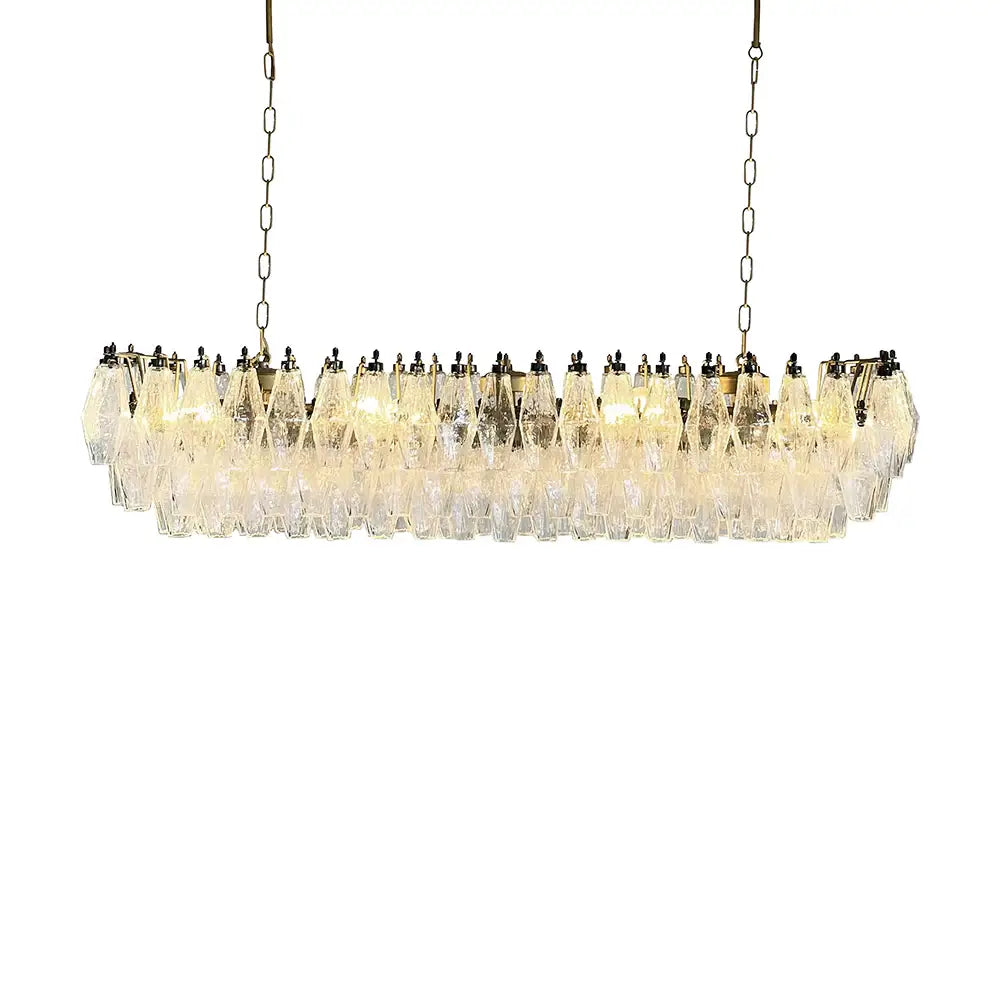 Elegant Transparent Murano Poliedri Chandelier Main image