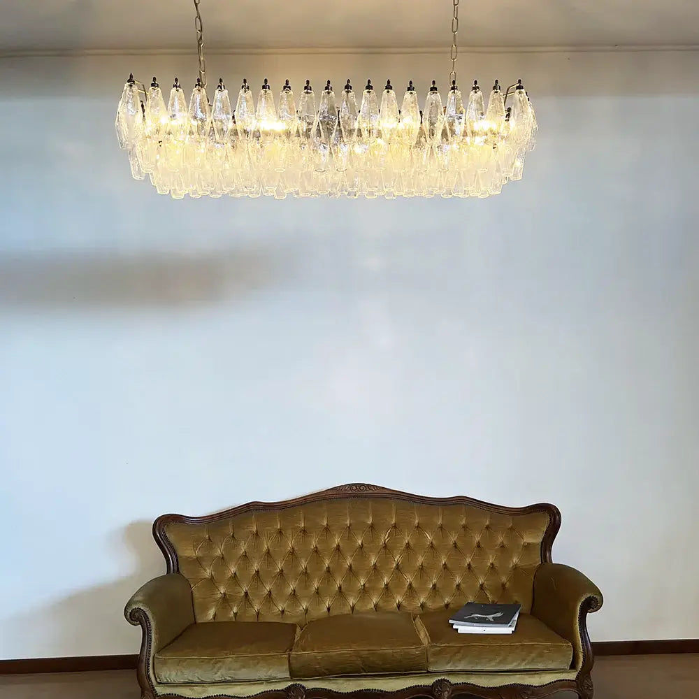 Elegant Transparent Murano Poliedri Chandelier Secondary image