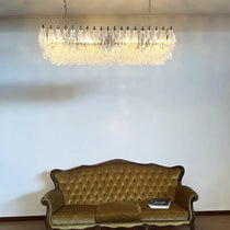 Elegant Transparent Murano Poliedri Chandelier