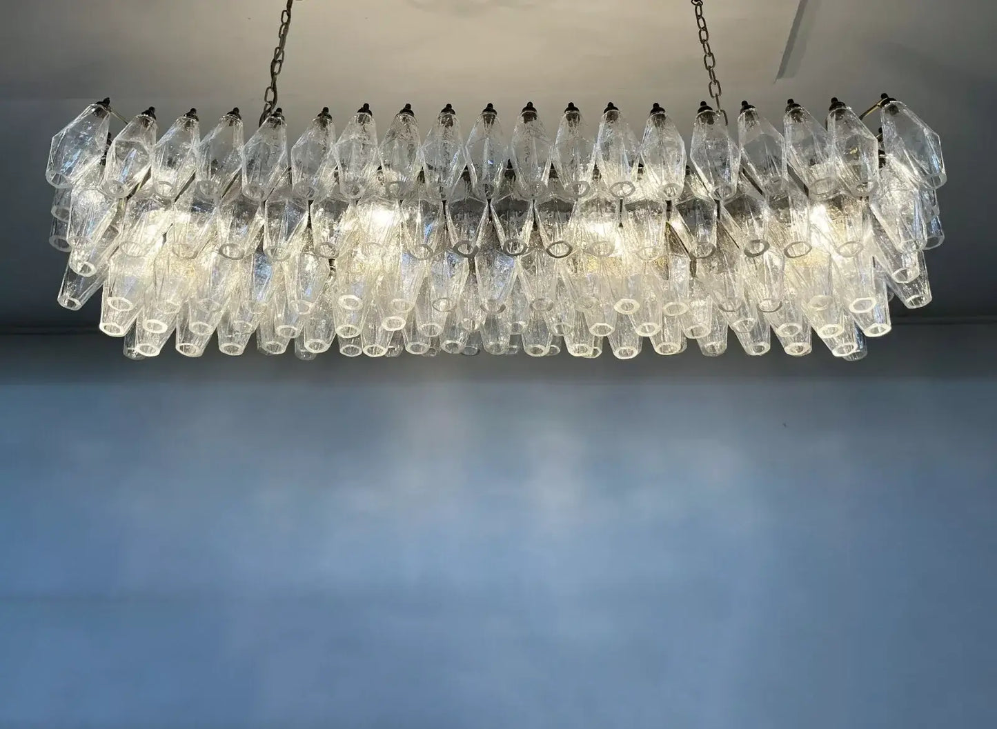 Elegant Transparent Murano Poliedri Chandelier