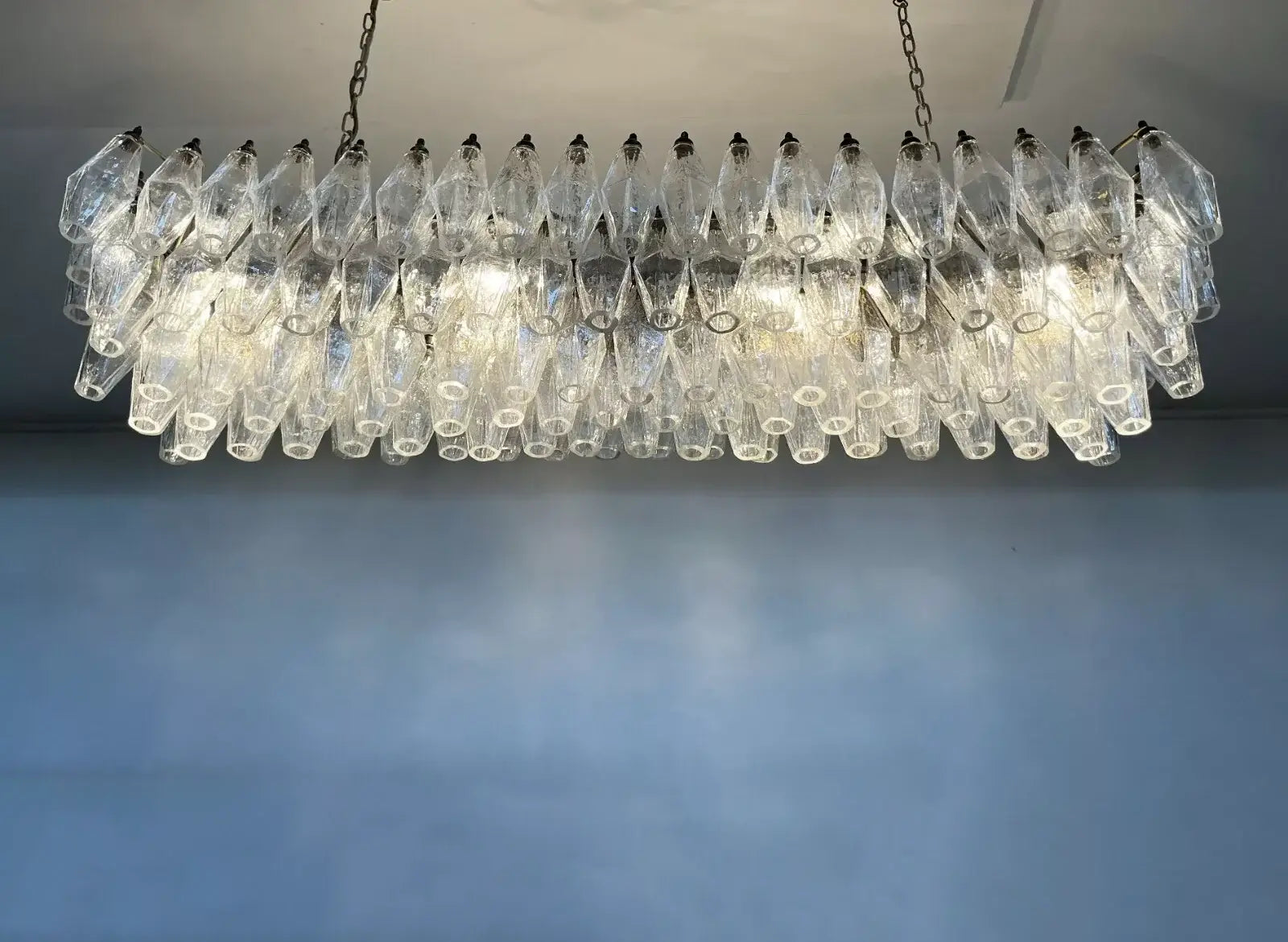 Elegant Transparent Murano Poliedri Chandelier