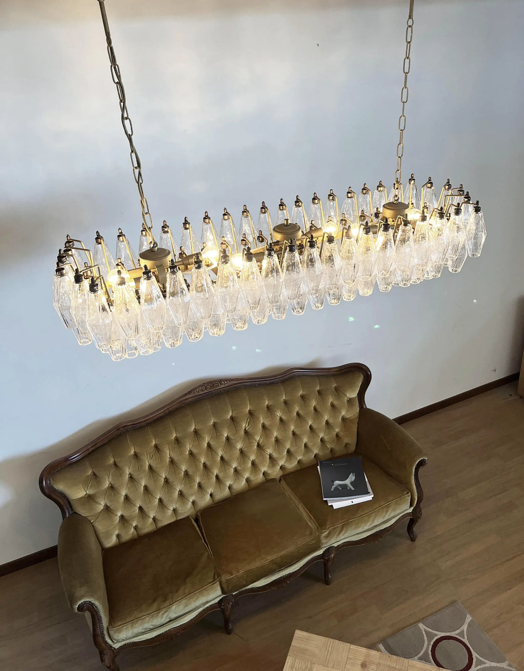 Elegant Transparent Murano Poliedri Chandelier