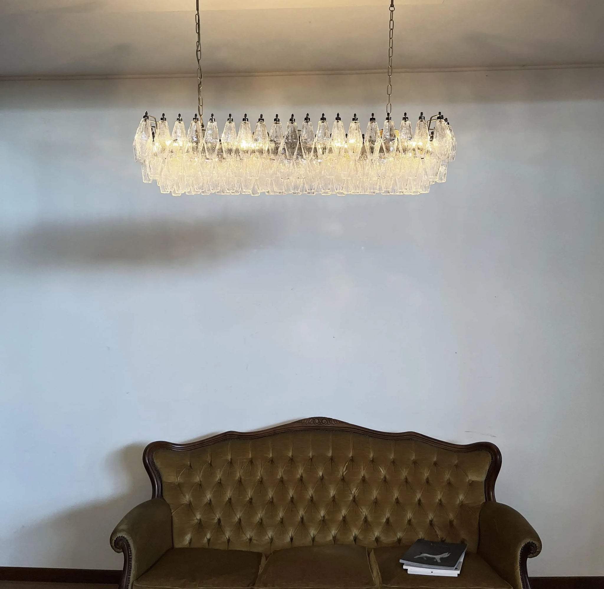 Elegant Transparent Murano Poliedri Chandelier