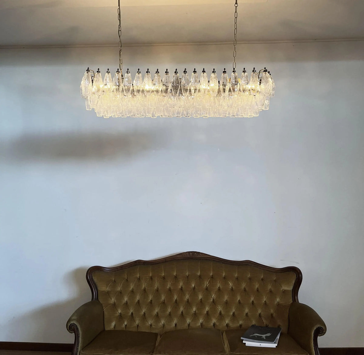 Elegant Transparent Murano Poliedri Chandelier