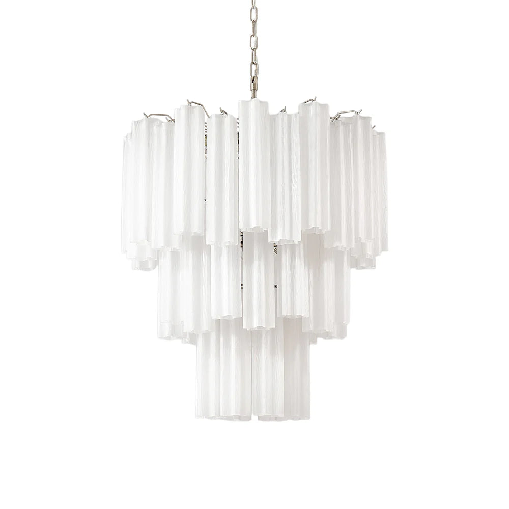 Elegant White Murano Glass Tube Chandelier Main image