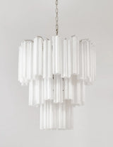 Elegant White Murano Glass Tube Chandelier