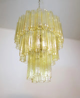 Elegant Yellow Murano Glass Tube Chandelier