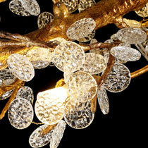 Crystal Leaf Elegant Brass Branch Chandelier