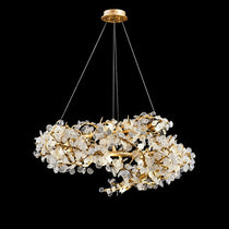 Crystal Leaf Elegant Brass Branch Chandelier