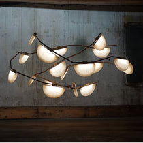 Glacera Alabaster Artistic Modern Chandelier For Living Room