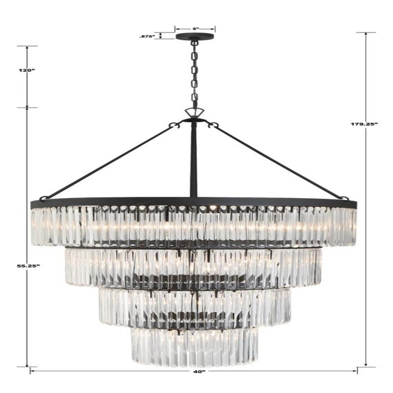 Elemory Glass 22 Light Round Chandelier