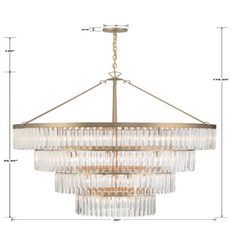 Elemory Glass 22 Light Round Chandelier