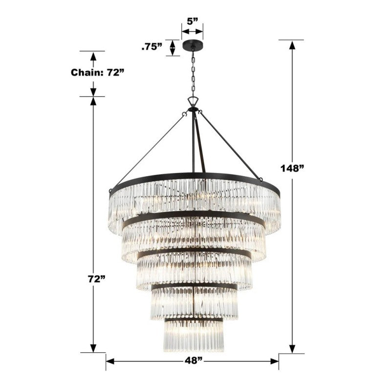 Elemory Glass 30 Light Round Chandelier