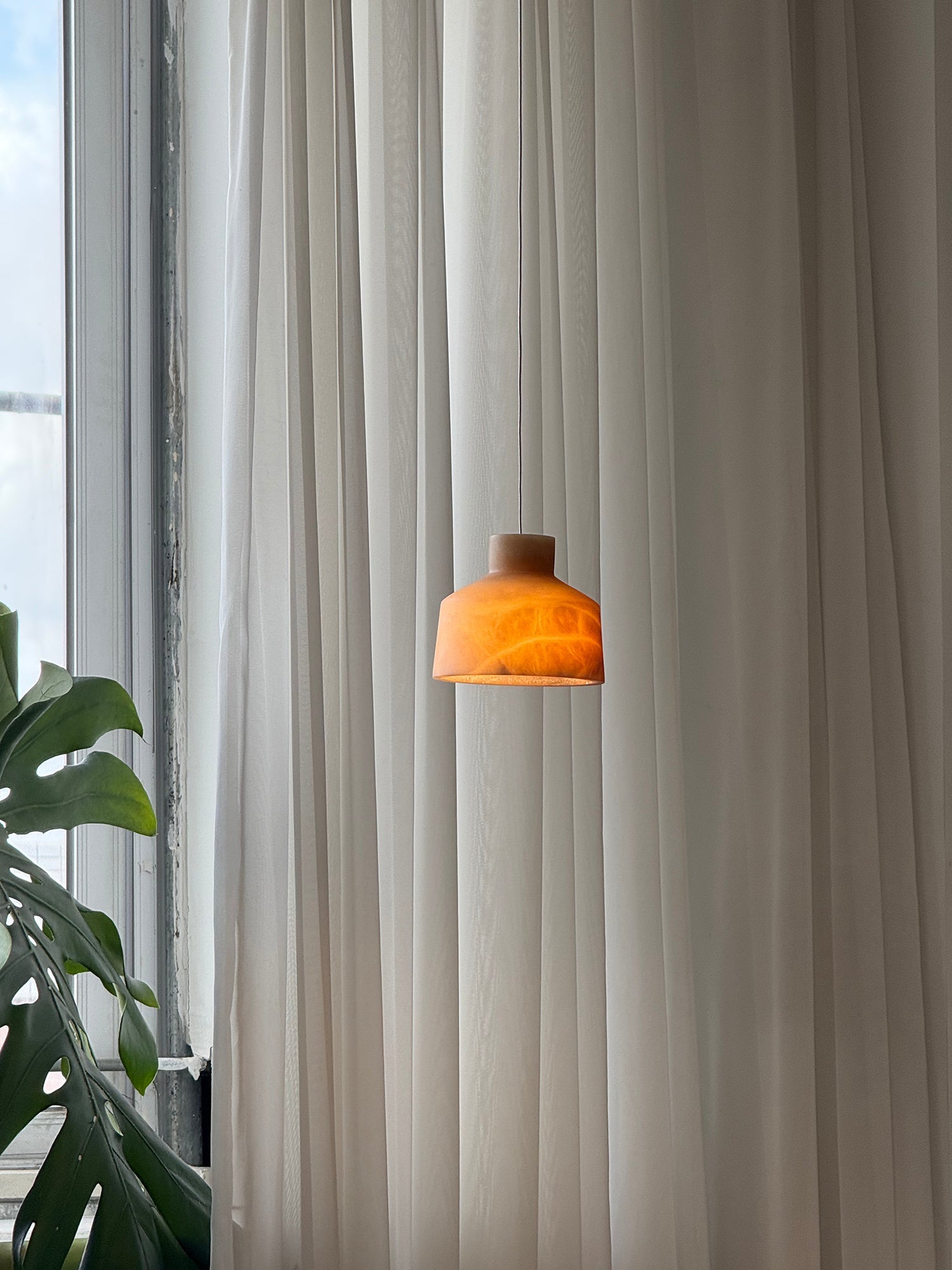 Etruscan Alabaster Pendant Lamp