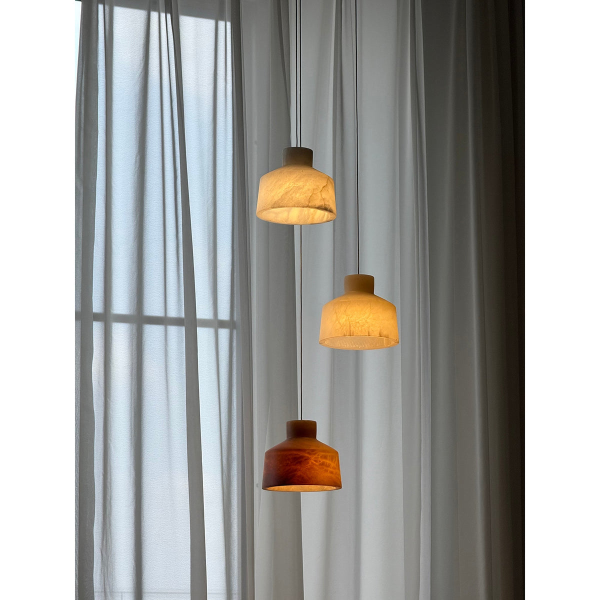 Etruscan Alabaster Pendant Lamp