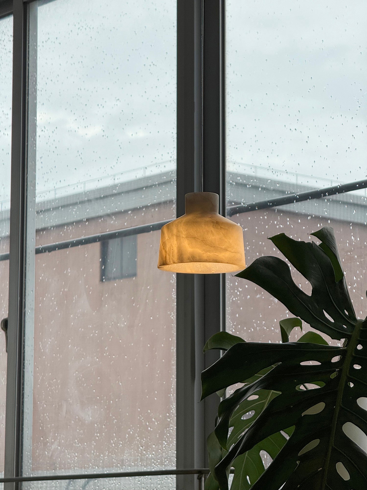 Etruscan Alabaster Pendant Lamp