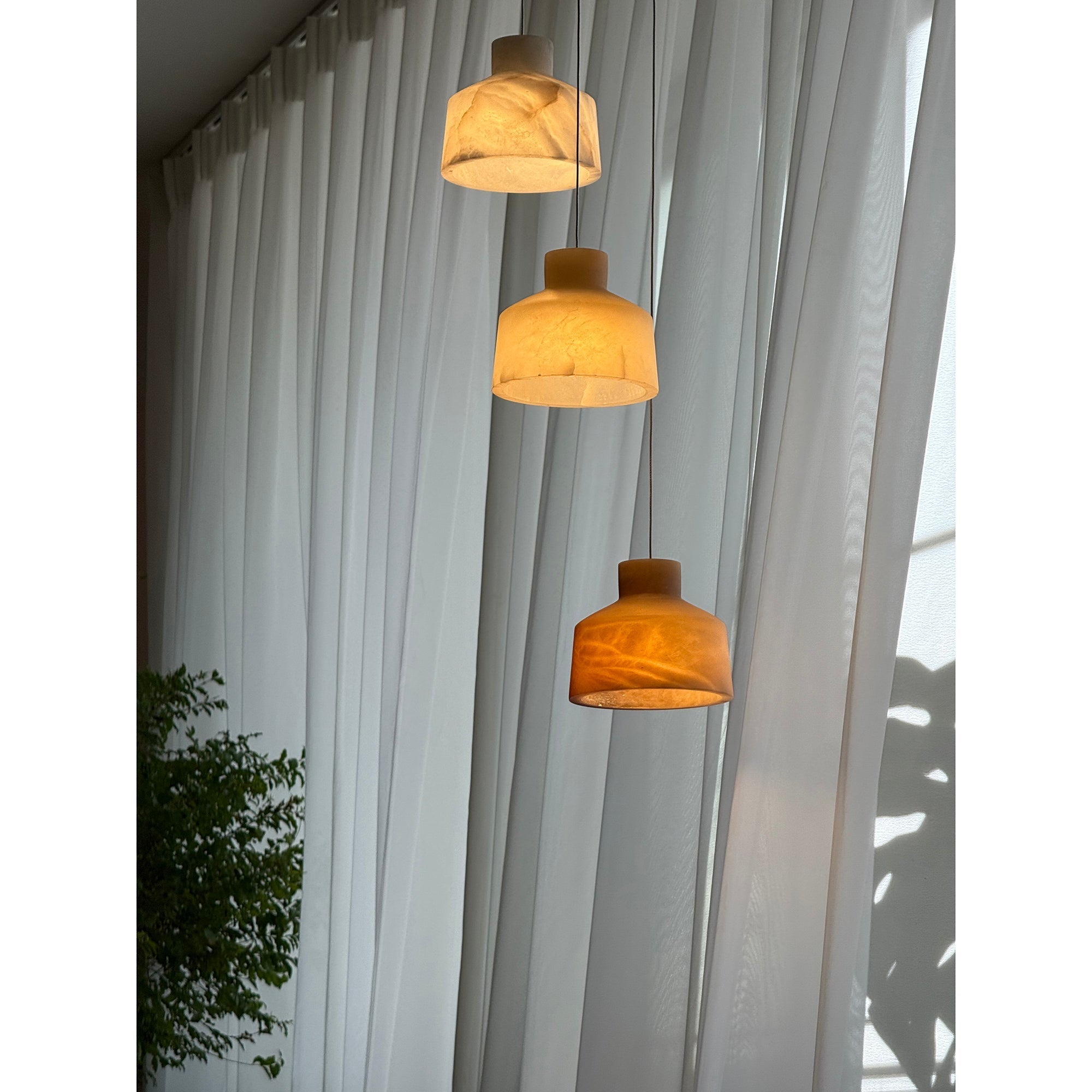Etruscan Alabaster Pendant Lamp