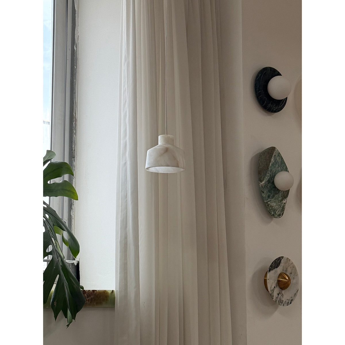 Etruscan Alabaster Pendant Lamp