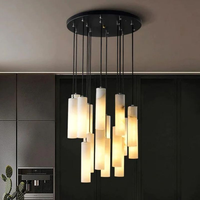 Eudora Alabaster Cylindrical Chandelier
