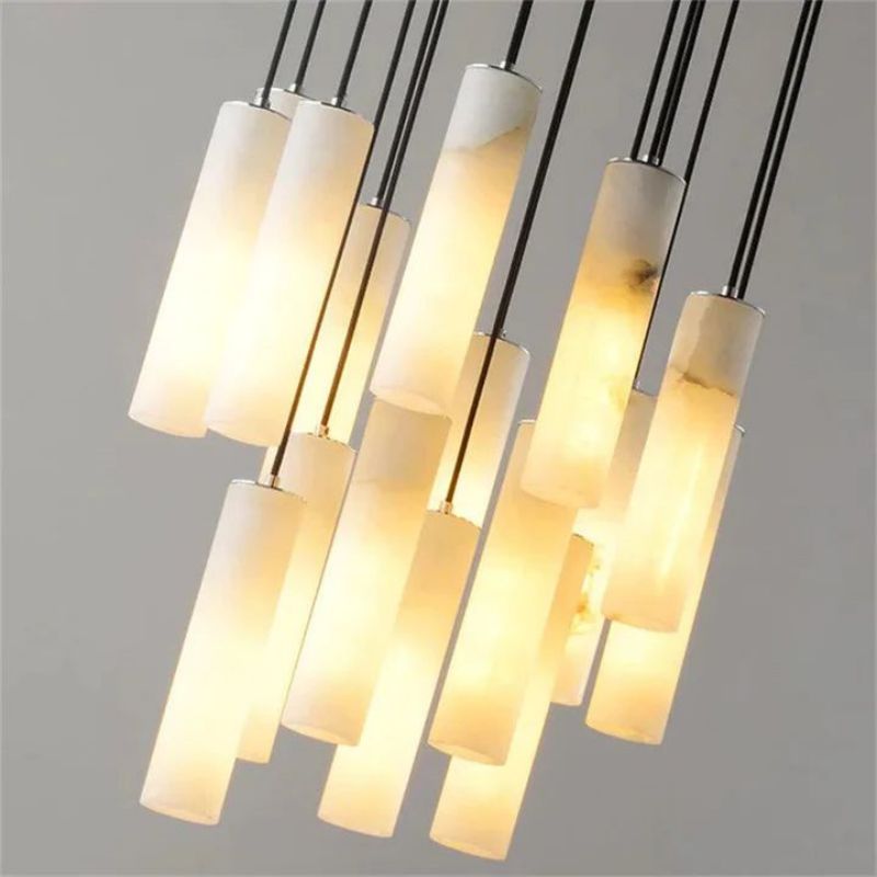 Eudora Alabaster Cylindrical Chandelier