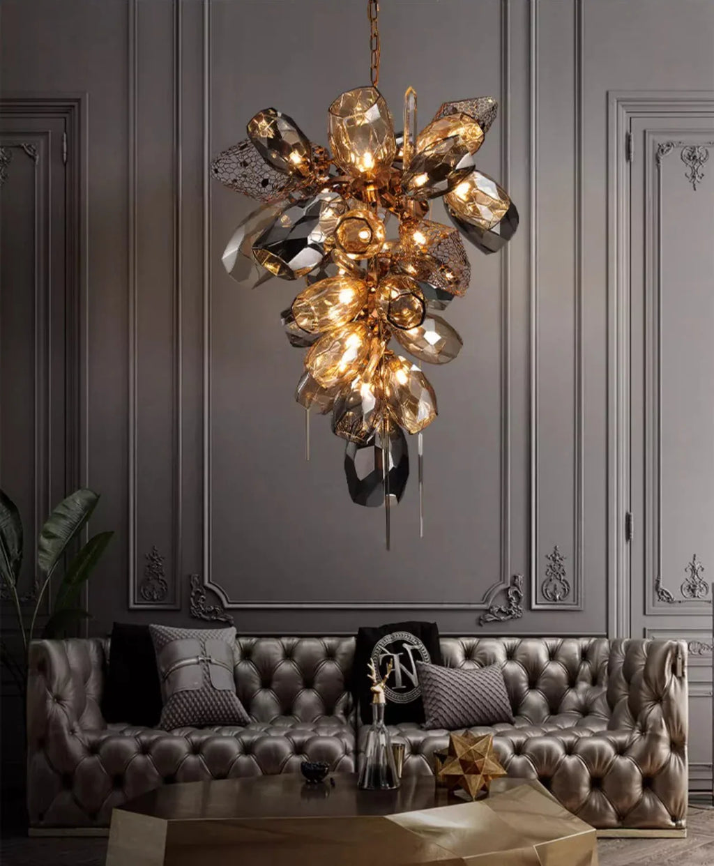 Art Luxury Smoke Glass Chandelier