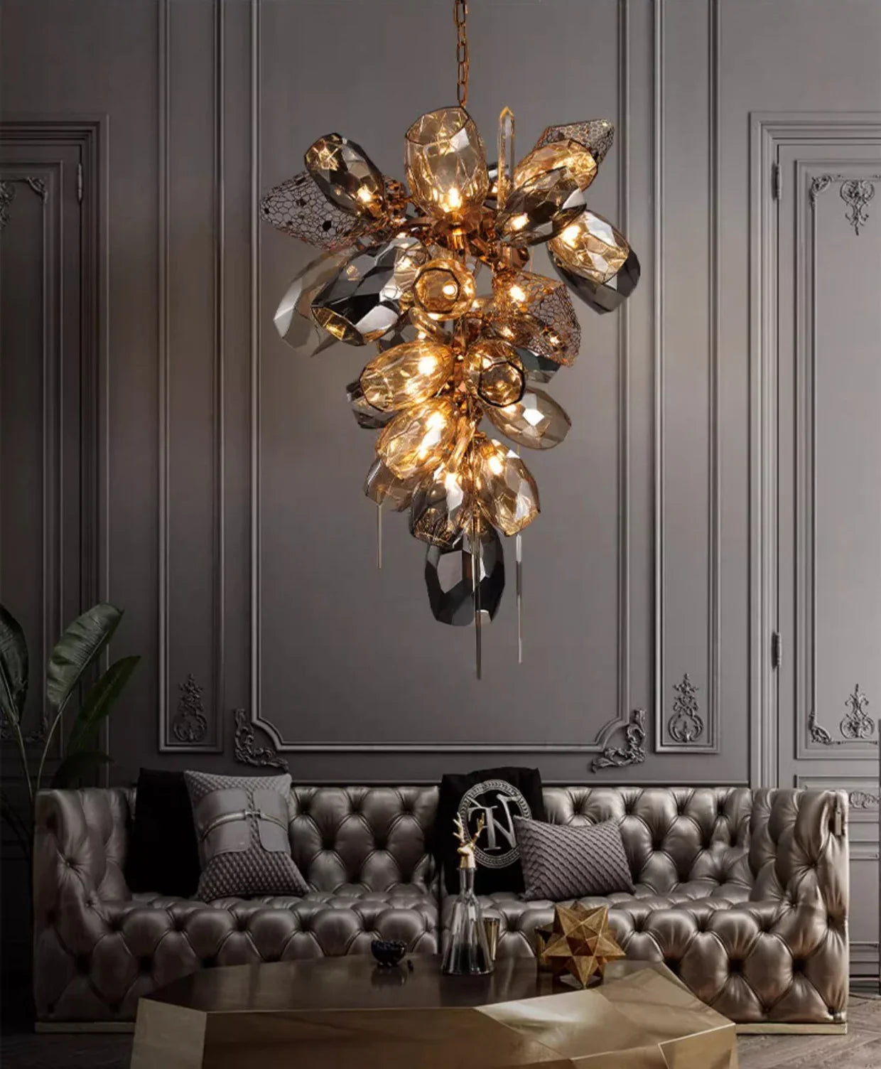 Art Luxury Smoke Glass Chandelier