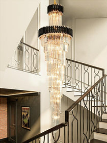 Spiral Crystal Chandelier For Foyer/ Staircase