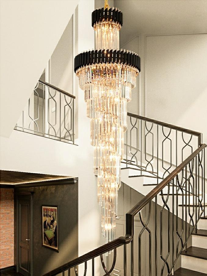 Spiral Crystal Chandelier For Foyer/ Staircase