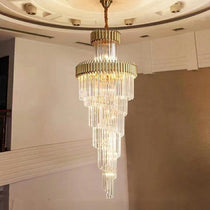 Spiral Crystal Chandelier For Foyer/ Staircase