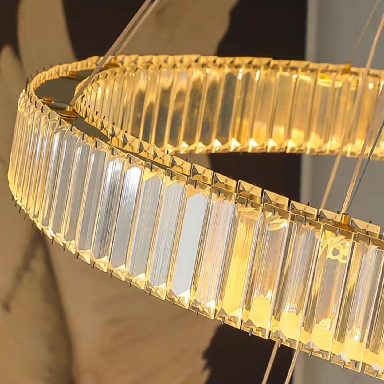 Modern Front Entryway Chandelier 3/4/5/6/7 Rings Crystal Gold/ Chrome Finish Ceiling Lamp